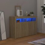 Vidaxl buffet avec lumi�res led meuble de rangement armoire de rangement organisateur de salon salle ...