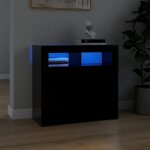 Vidaxl buffet avec lumi�res led meuble de rangement armoire de rangement organisateur de salon chambre ...