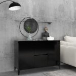 Vidaxl buffet noir 104x35x70 cm bois d?ingnierie 806113