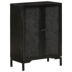 Vidaxl buffet noir 55x30x77 cm bois massif de manguier et fer 351645