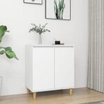 Vidaxl buffet avec pieds en bois massif blanc 60x35x70 cm agglomr
