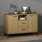 Vidaxl buffet avec pieds en métal marron 113x40x77 cm bois massif oslo 351018 Vidaxl buffet avec pieds en métal marron 113x40x77 cm bois massif oslo 351018