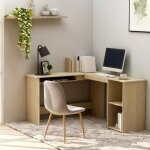 Vidaxl bureau dangle forme de l ch�ne sonoma 120x140x75 cm agglom�r�