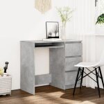 Vidaxl bureau gris bton 90x45x76 cm agglomr