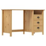 Vidaxl bureau hill avec 3 tiroirs 120x50x74 cm pin solide 288995