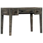 Vidaxl bureau noir 110 x 50 x 75 cm bois de manguier massif