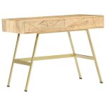 Vidaxl bureau avec tiroirs 100x55x75 cm bois solide de manguier