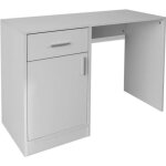 Vidaxl bureau avec tiroir et placard 100x40x73 cm blanc