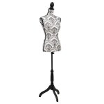 Vidaxl buste de prsentation femme noir et blanc