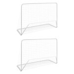 Vidaxl 2x but de football filet acier blanc filet de cage de football jardin 276047