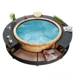 Vidaxl cadre de bain  remous cadre de spa rsistance aux intempries enceinte de spa marche dentre ...