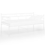 Vidaxl cadre de canap - lit blanc mtal 90x200 cm blanc mtal enduit de poudre