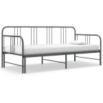 Vidaxl cadre de canap� - lit extensible gris m�tal 90x200 cm