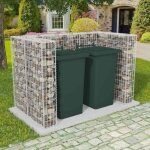 Vidaxl cadre  gabion de poubelle double acier 180 x 100 x 120 cm 142559