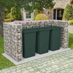 Vidaxl cadre de gabion de poubelle triple acier 250 x 100 x 120 cm
