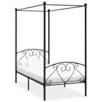 Vidaxl cadre de lit � baldaquin noir m�tal 90 x 200 cm