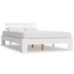 Vidaxl cadre de lit blanc bois de pin massif 120 x 200 cm