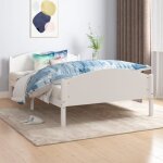 Vidaxl cadre de lit blanc bois de pin massif 160x200 cm 322035