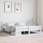 Vidaxl cadre de lit blanc bois de pin massif 160x200 cm