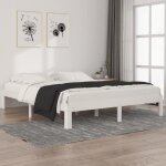 Vidaxl cadre de lit blanc bois de pin massif 160x200 cm 810376