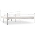 Vidaxl cadre de lit blanc mtal 180 x 200 cm