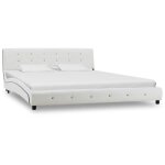 Vidaxl cadre de lit blanc similicuir 160x200 cm
