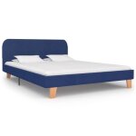 Vidaxl cadre de lit bleu tissu 140 x 200 cm