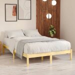 Vidaxl cadre de lit bois massif 150x200 cm tr�s grand 810022