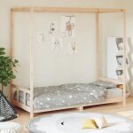 Vidaxl cadre de lit pour enfants lit simple avec sommier  lattes meuble de chambre  coucher scandinave ...