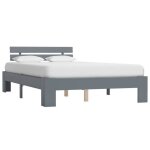 Vidaxl cadre de lit gris bois de pin massif 140 x 200 cm