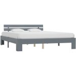Vidaxl cadre de lit gris bois de pin massif 180 x 200 cm