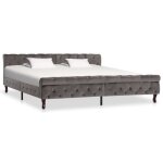 Vidaxl cadre de lit gris velours 200 x 200 cm Vidaxl cadre de lit gris velours 200 x 200 cm