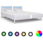 Vidaxl cadre de lit avec led sommiers � lattes lit rembourr� lit double lit adulte cadre � lattes chambre ...