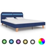 Vidaxl cadre de lit avec led sommier  lattes lit double lit adulte cadre  lattes sur pied chambre  ...