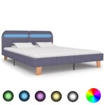 Vidaxl cadre de lit avec led sommier  lattes lit double lit adulte cadre  lattes sur pied chambre  ...