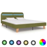 Vidaxl cadre de lit avec led sommier  lattes lit double lit adulte cadre  lattes sur pied chambre  ...