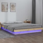 Vidaxl cadre de lit  led sommier  lattes lit double lit adulte cadre  lattes sur pied meuble de chambre ...