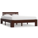 Vidaxl cadre de lit marron fonc bois de pin massif 140 x 200 cm