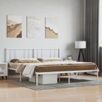 Vidaxl cadre de lit m�tal avec t�te de lit blanc 200x200 cm 352536