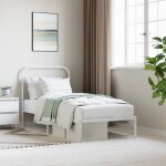 Vidaxl cadre de lit mtal avec tte de lit blanc 90x190 cm 352619