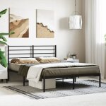 Vidaxl cadre de lit m�tal avec t�te de lit noir 120x190 cm 352316