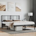 Vidaxl cadre de lit m�tal avec t�te de lit noir 140x190 cm 352480
