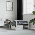Vidaxl cadre de lit m�tal avec t�te de lit - pied de lit blanc 90x190 cm 352378