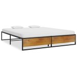 Vidaxl cadre de lit noir mtal 160x200 cm 324817
