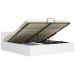 Vidaxl cadre de lit  rangement hydraulique blanc similicuir 160x200cm