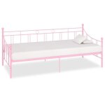 Vidaxl cadre de lit de repos rose métal 90 x 200 cm Vidaxl cadre de lit de repos rose métal 90 x 200 cm