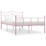 Vidaxl cadre de lit rose mtal 140 x 200 cm