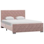 Vidaxl cadre de lit rose velours 120x200 cm