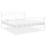 Vidaxl cadre de lit blanc mtal 180x200 cm