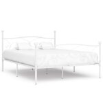 Vidaxl cadre de lit et sommier  lattes blanc mtal 200 x 200 cm